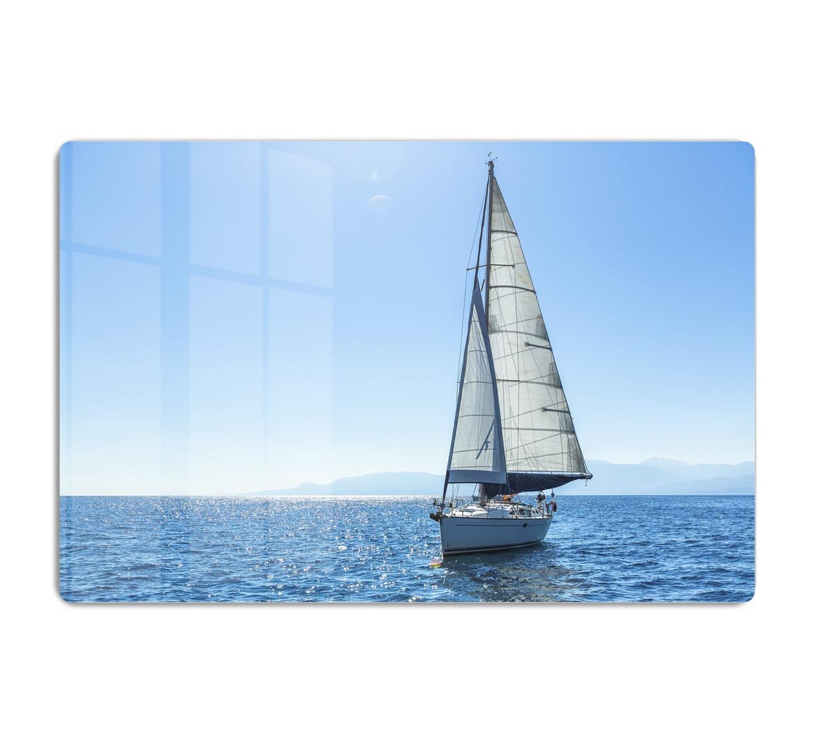 Sailing ship yachts with white sails HD Metal Print