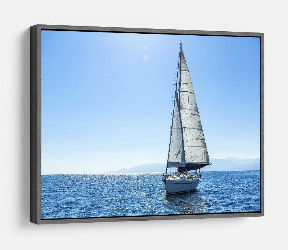 Sailing ship yachts with white sails HD Metal Print