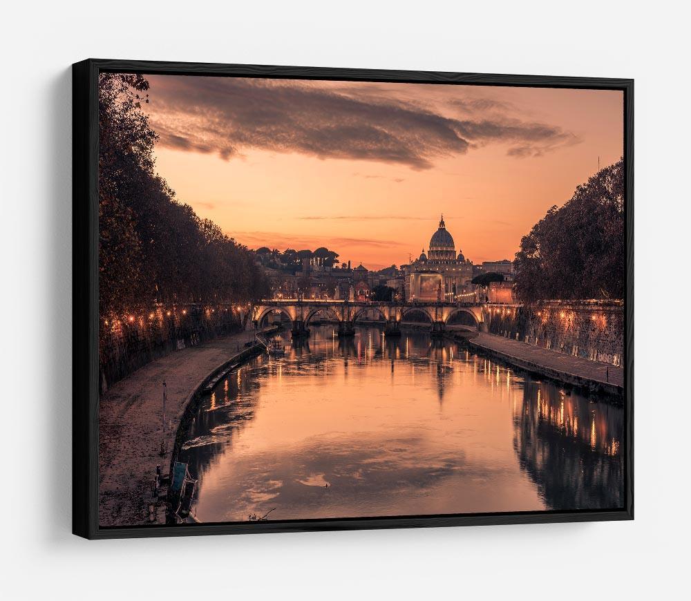 Saint Angelo Bridge and Tiber River in the sunset HD Metal Print