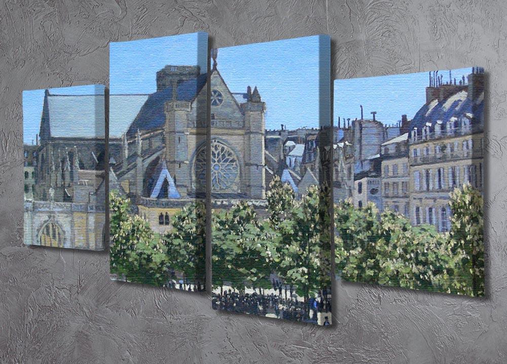 Saint Germain Auxerrois Paris 1867 by Monet 4 Split Panel Canvas - Canvas Art Rocks - 2