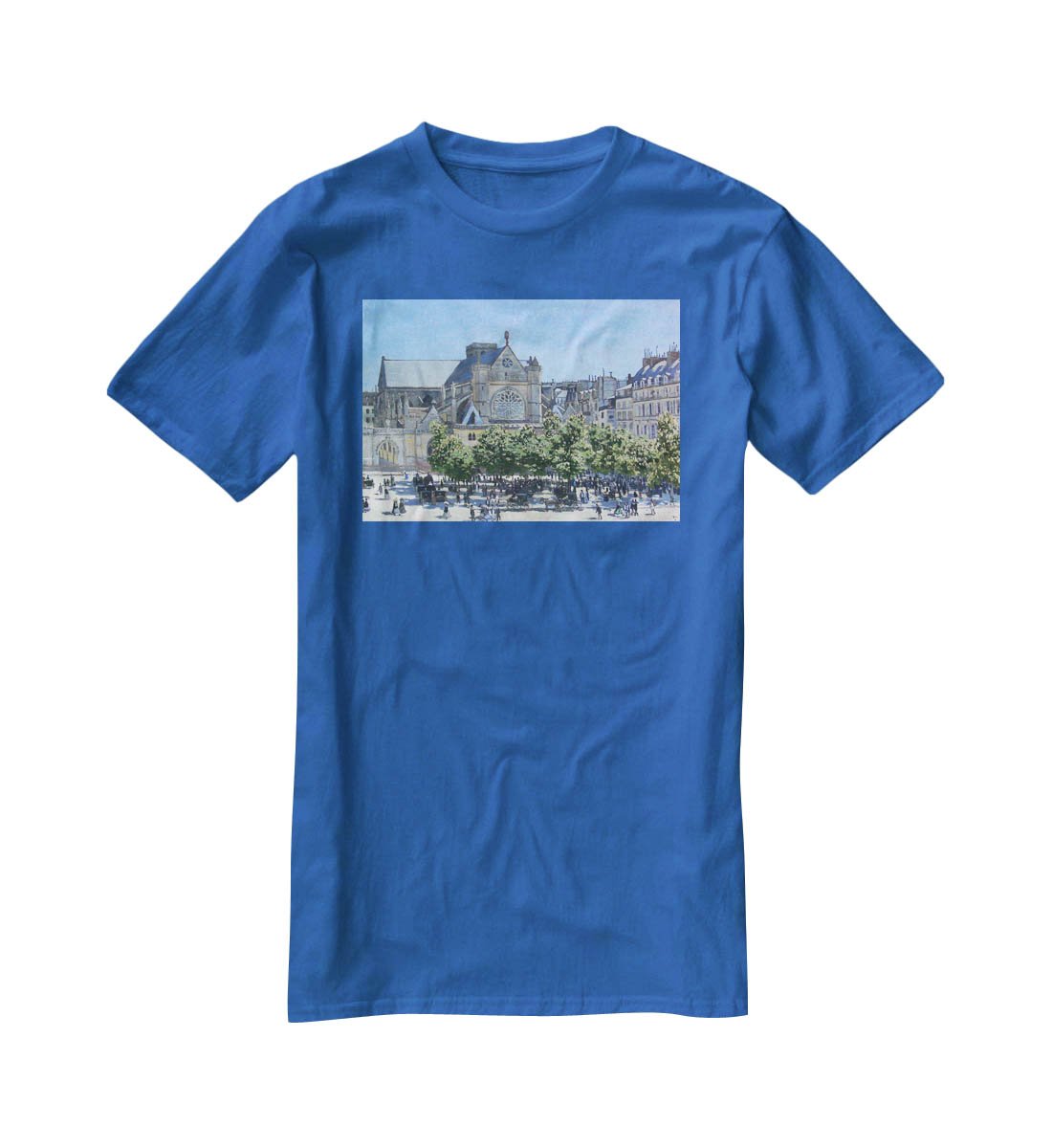 Saint Germain Auxerrois Paris 1867 by Monet T-Shirt - Canvas Art Rocks - 2