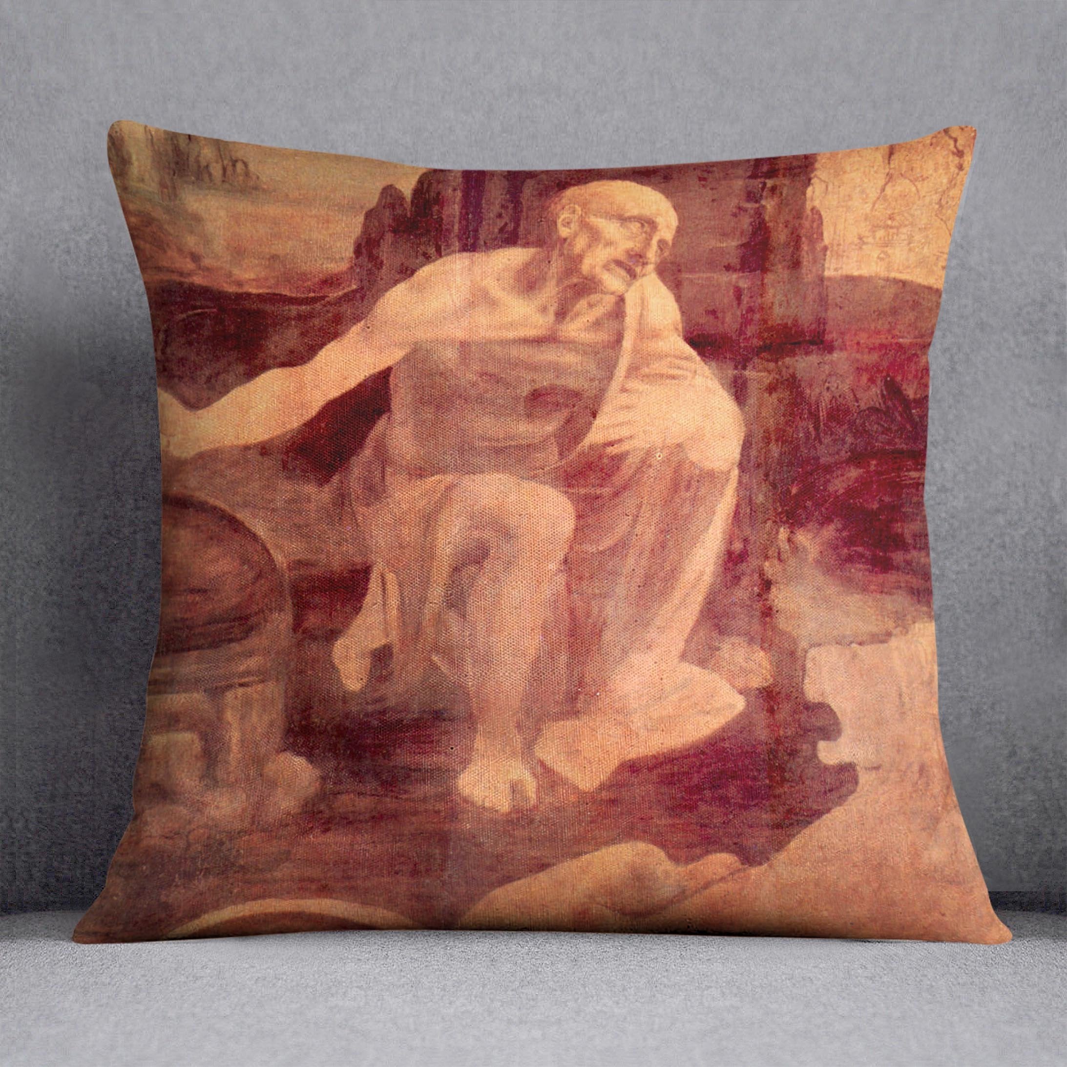 Saint Hieronymus by Da Vinci Throw Pillow