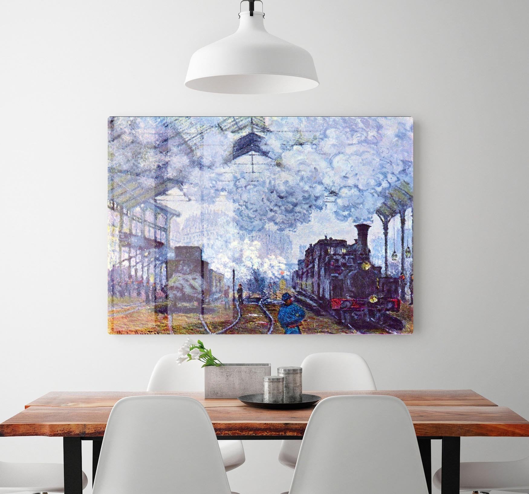 Saint Lazare station in Paris arrival of a train by Monet HD Metal Print