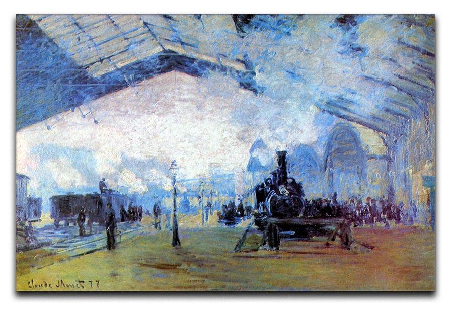 Saint Lazare station in Paris by Monet Canvas Print & Poster  - Canvas Art Rocks - 1