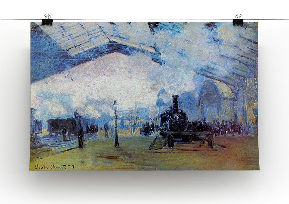 Saint Lazare station in Paris by Monet Canvas Print & Poster - Canvas Art Rocks - 2