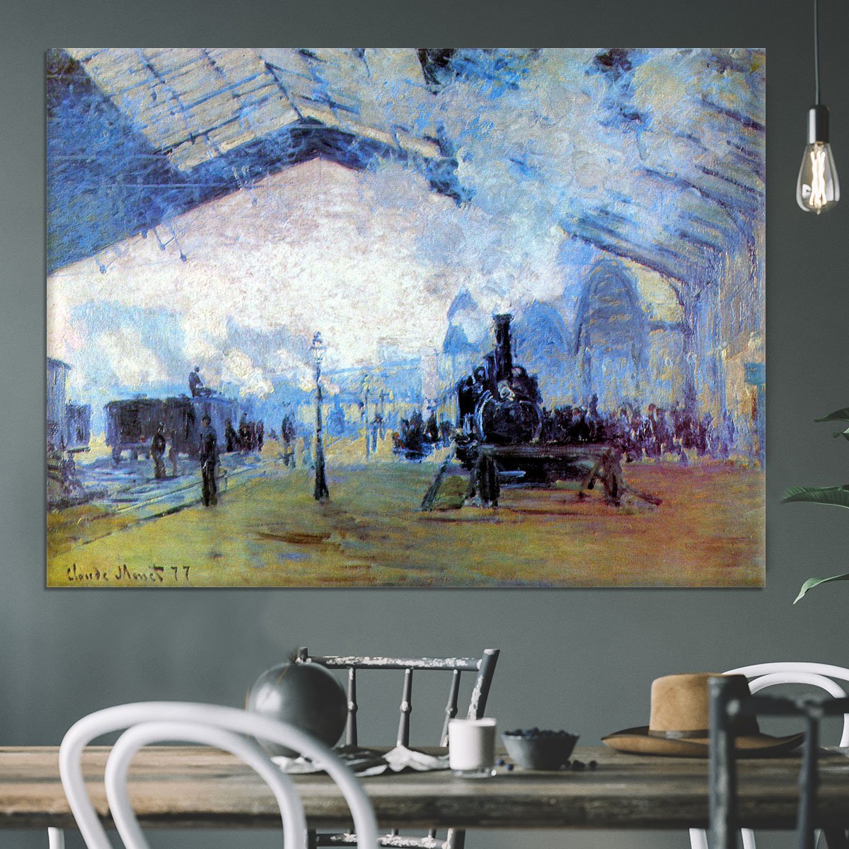 Saint Lazare station in Paris by Monet Canvas Print or Poster
