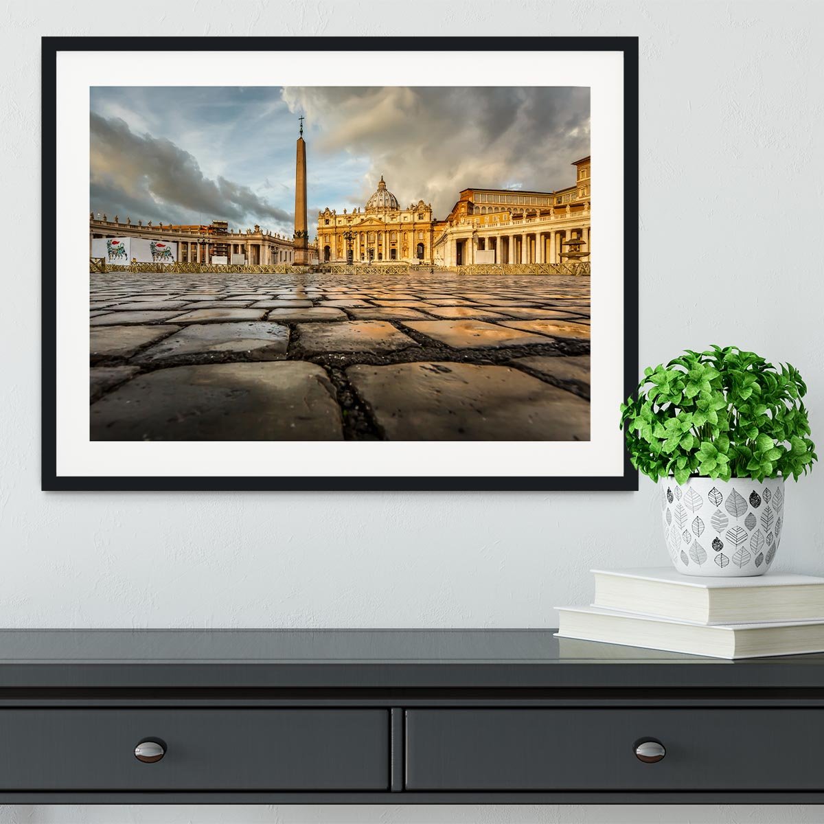 Saint Peter Basilica in the Morning Framed Print - Canvas Art Rocks - 1