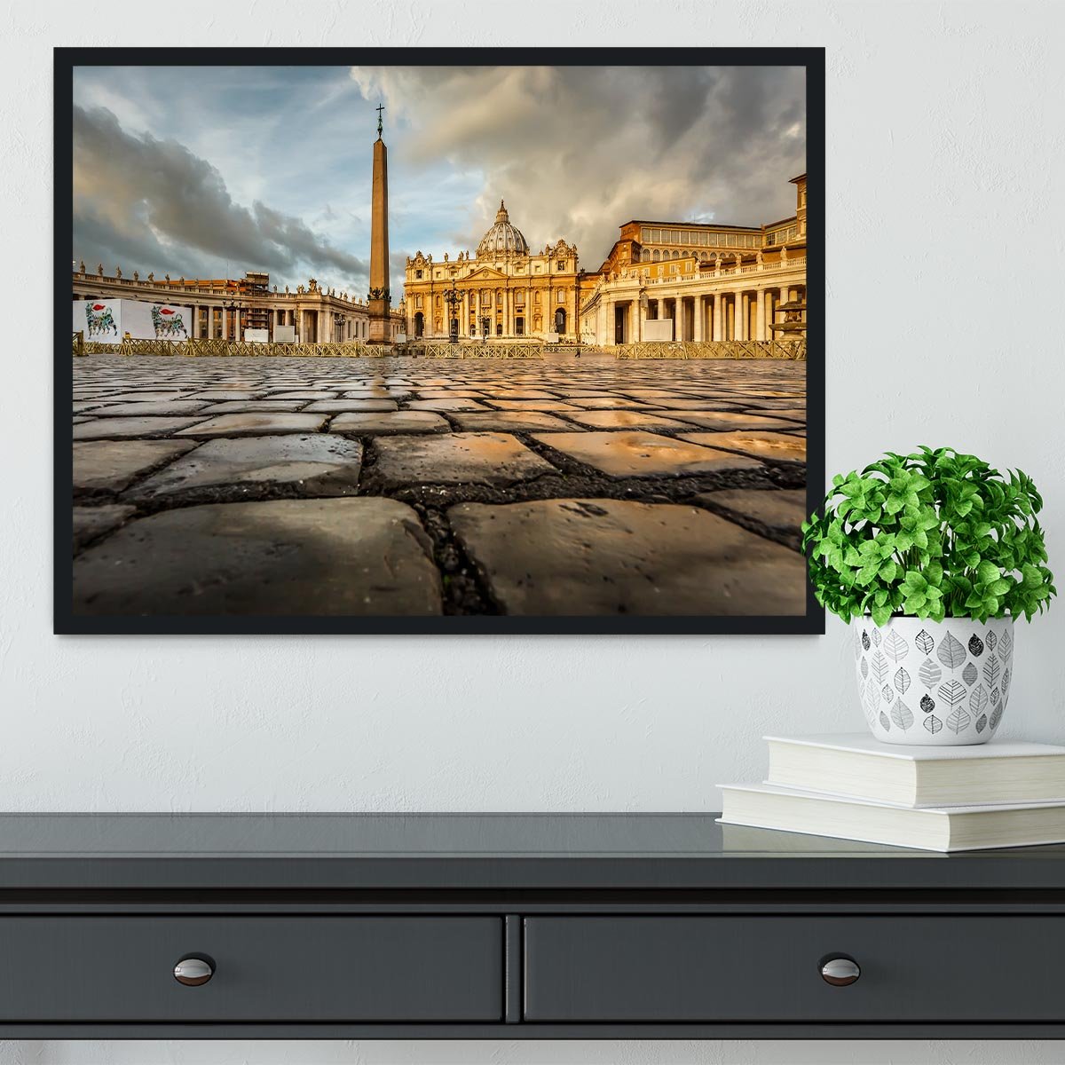 Saint Peter Basilica in the Morning Framed Print - Canvas Art Rocks - 2