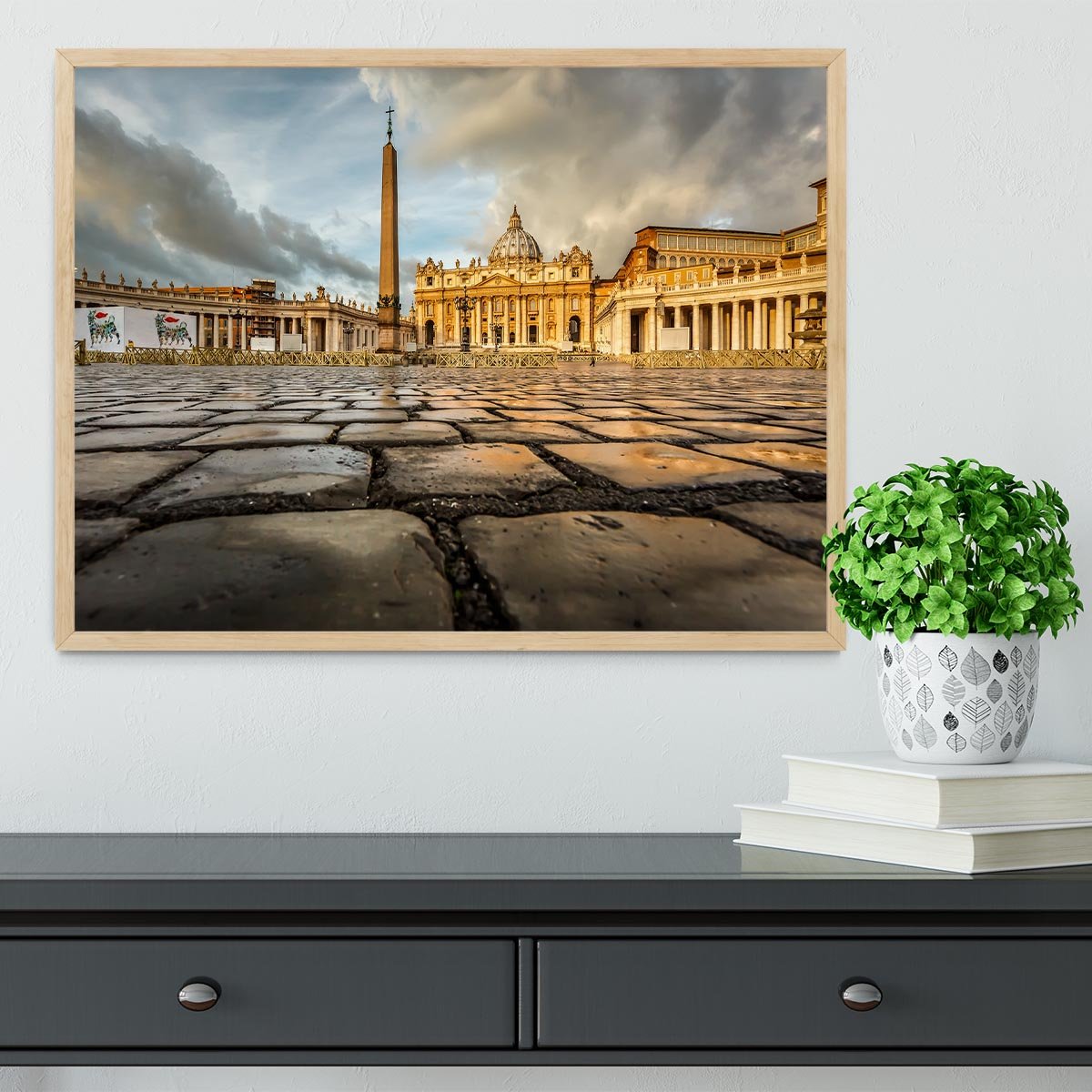 Saint Peter Basilica in the Morning Framed Print - Canvas Art Rocks - 4