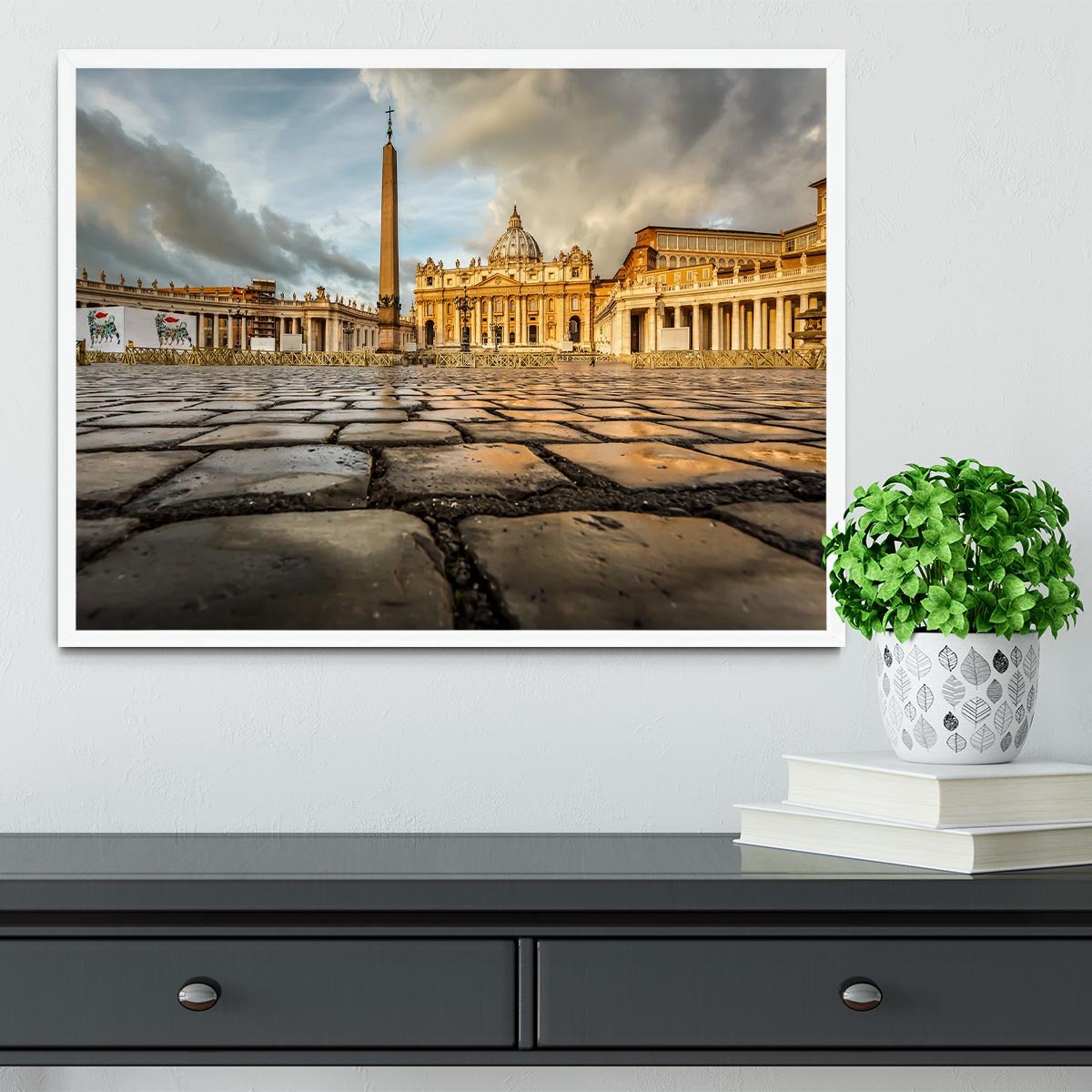 Saint Peter Basilica in the Morning Framed Print - Canvas Art Rocks -6