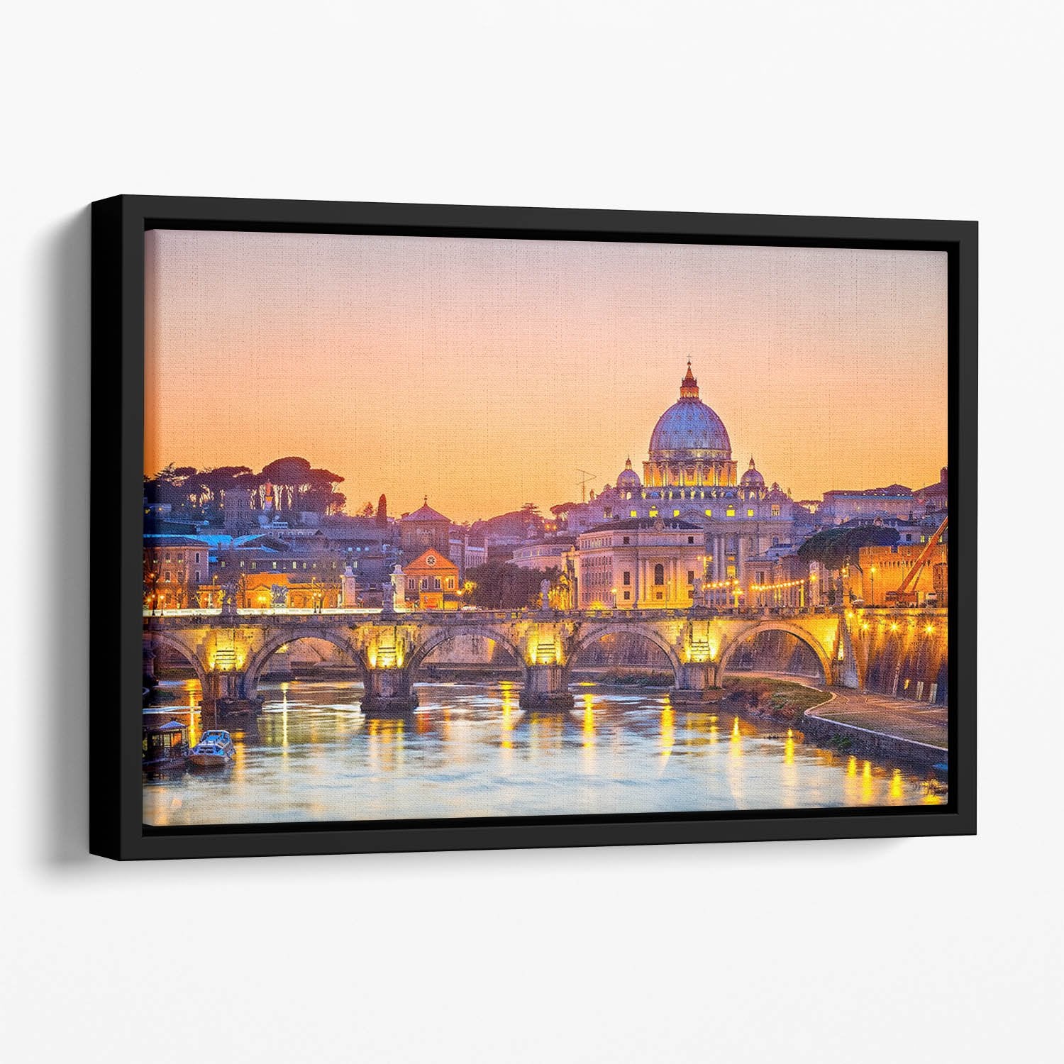 Saint Peter cathedral at night Floating Framed Canvas