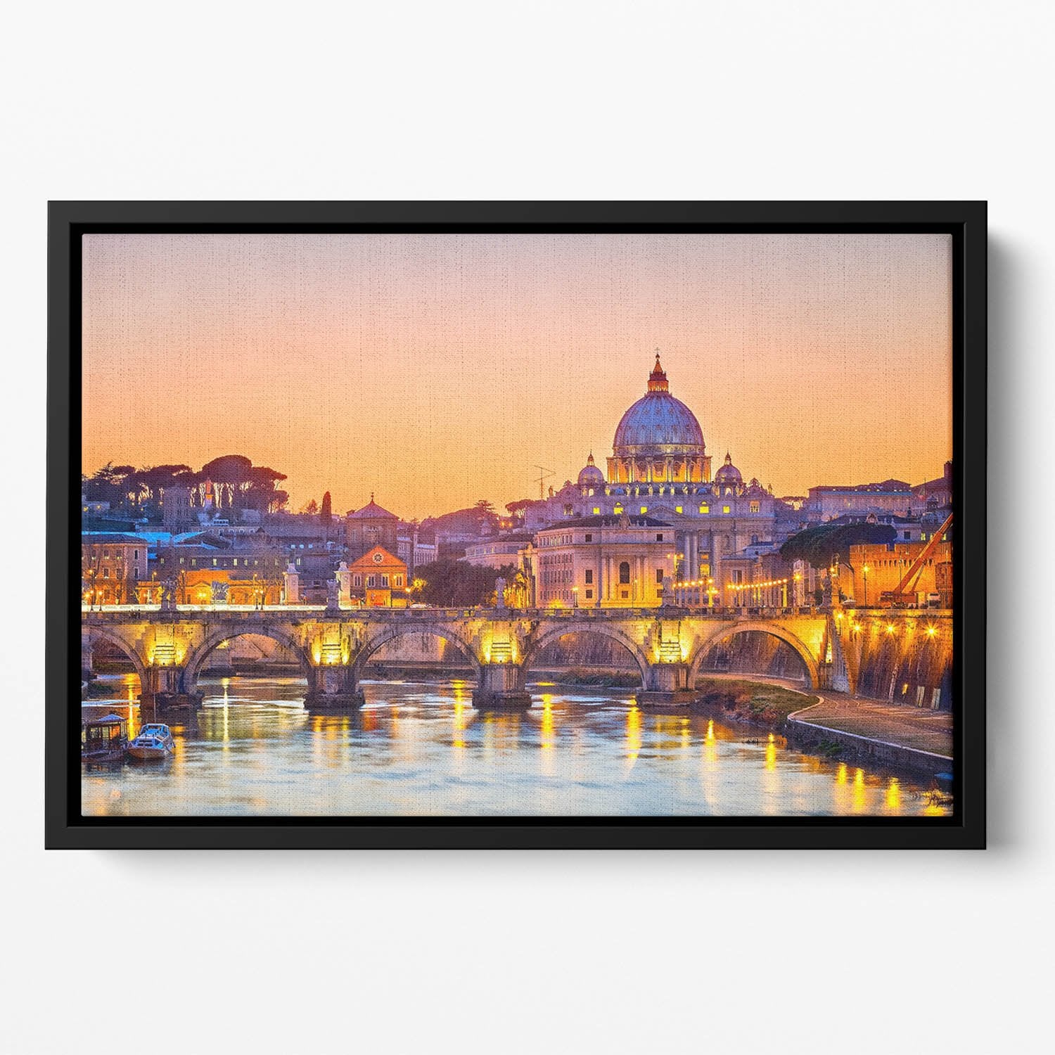 Saint Peter cathedral at night Floating Framed Canvas