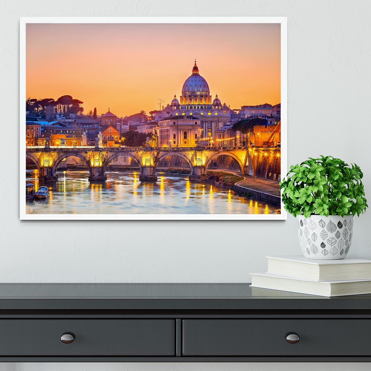 Saint Peter cathedral at night Framed Print - Canvas Art Rocks -6