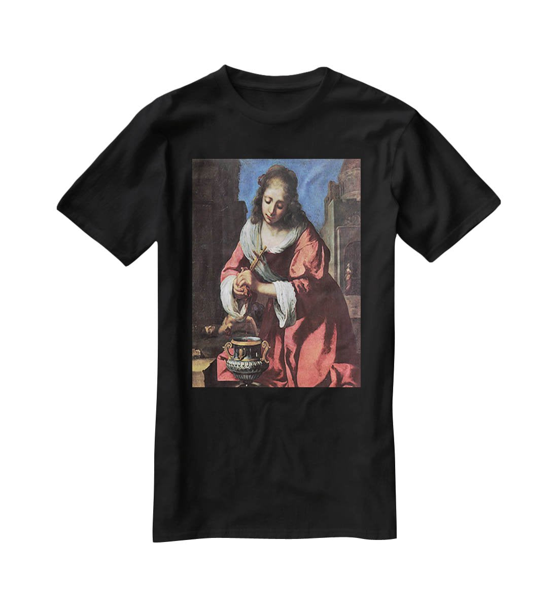 Saint Praxedis by Vermeer T-Shirt - Canvas Art Rocks - 1