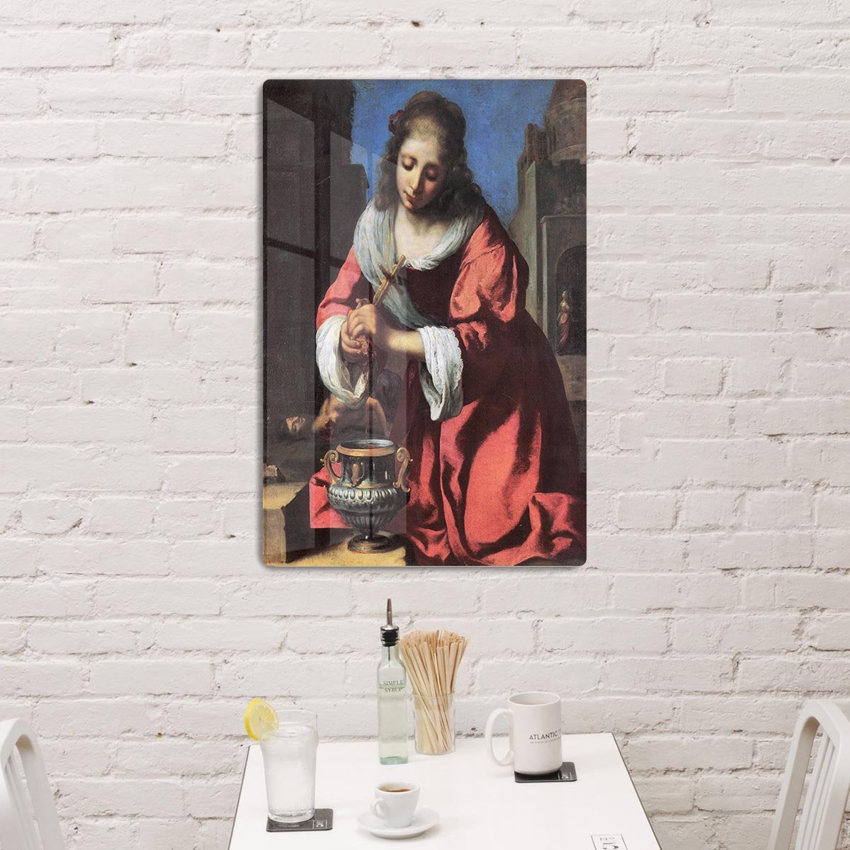 Saint Praxedis by Vermeer HD Metal Print - Canvas Art Rocks - 3