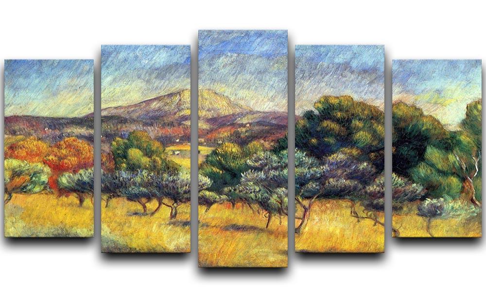 Sainte Vicoria Mountain by Renoir 5 Split Panel Canvas  - Canvas Art Rocks - 1