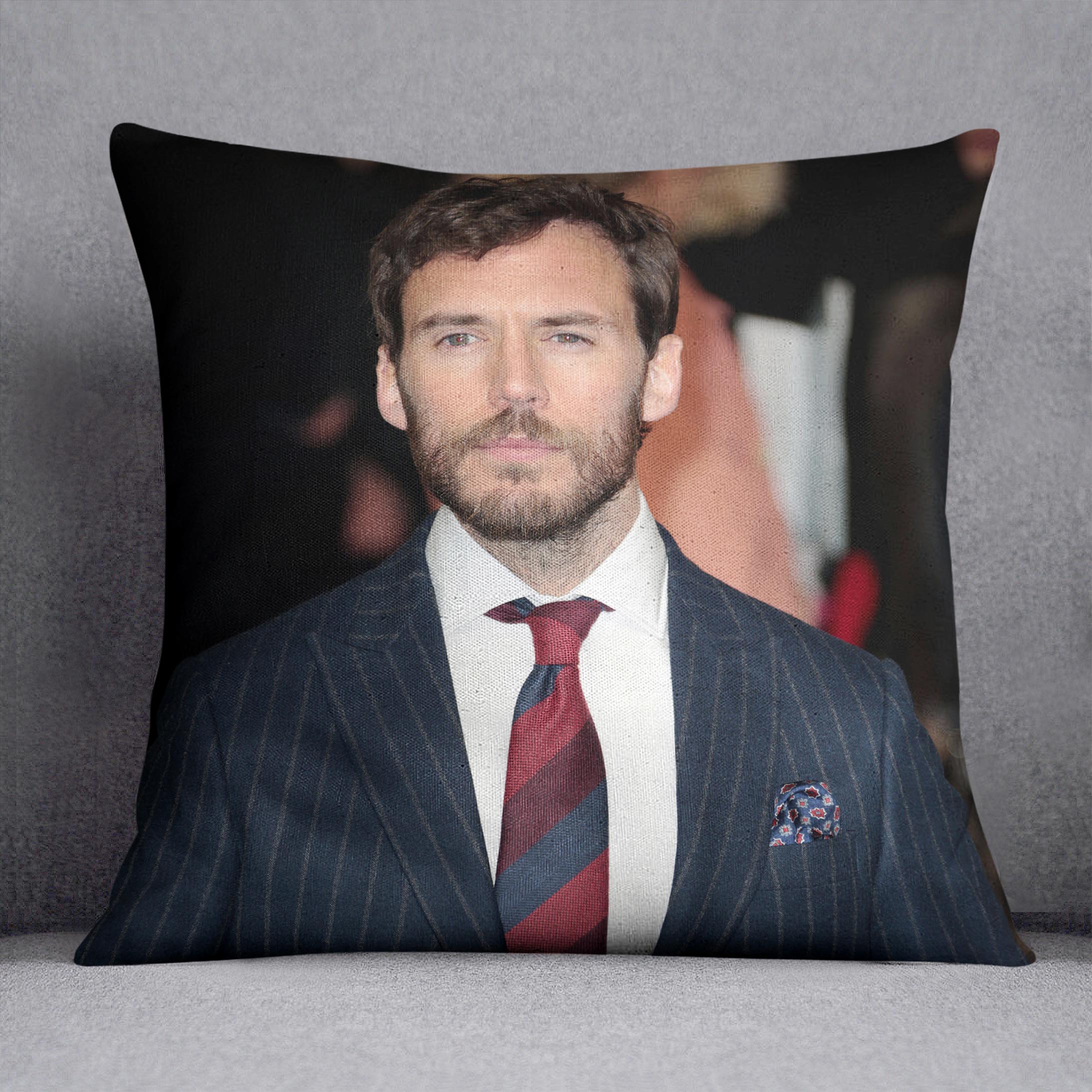 Sam Claflin Cushion - Canvas Art Rocks - 1