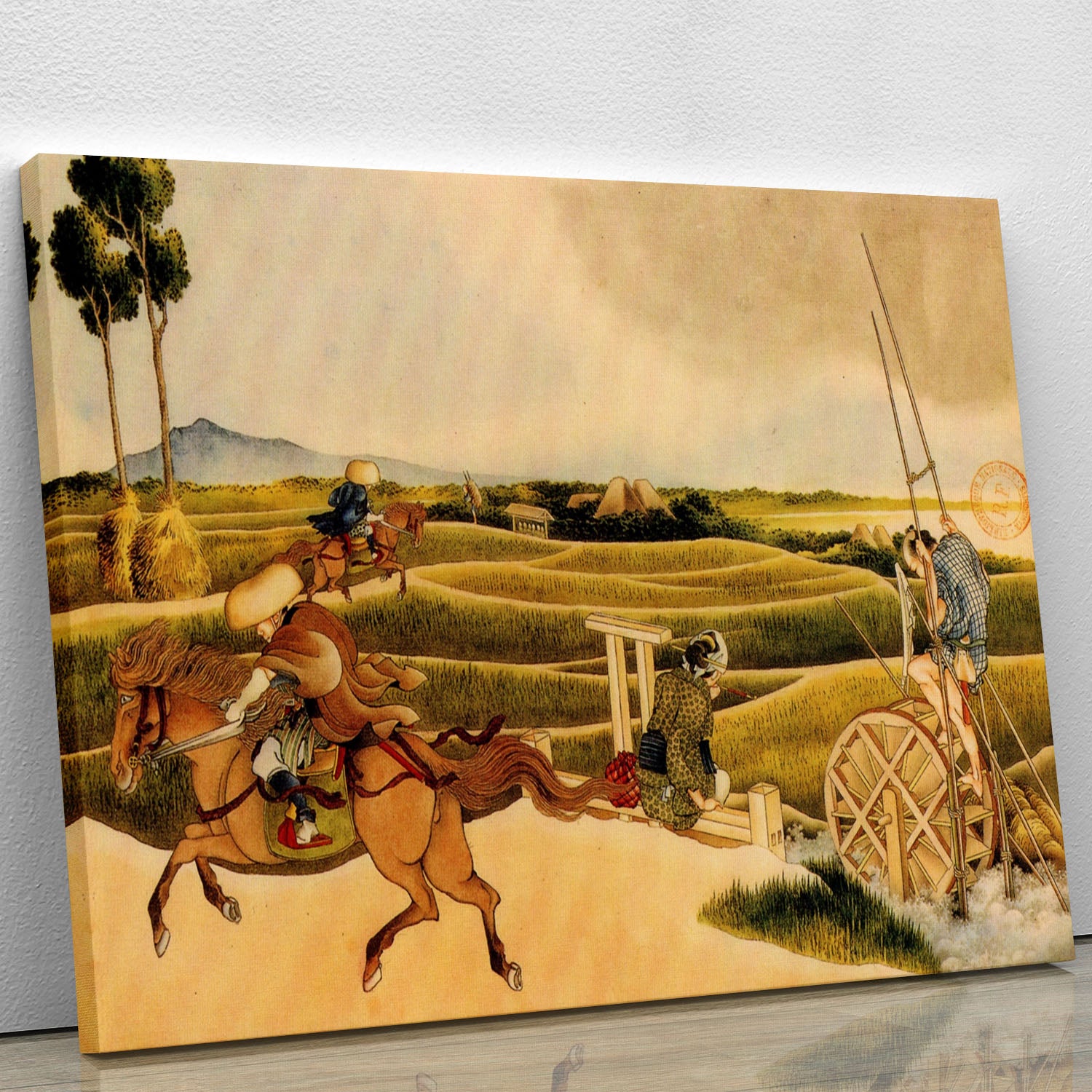 Samurai riding on horses by Hokusai Canvas Print or Poster - Canvas Art Rocks - 1