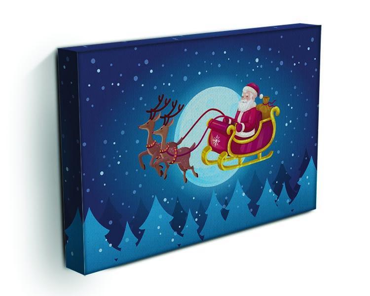 Santa Flying In His Sleigh Canvas Print or Poster - Canvas Art Rocks - 3