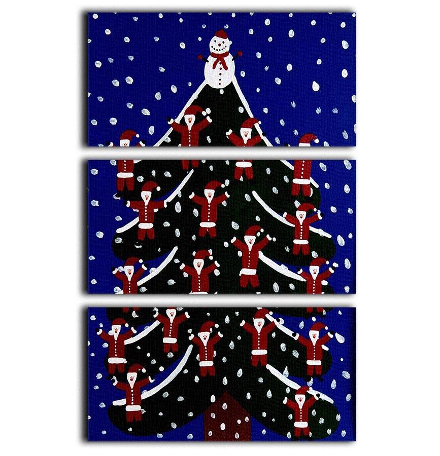 Santa tree by Gordon Barker 3 Split Panel Canvas Print - Canvas Art Rocks - 1
