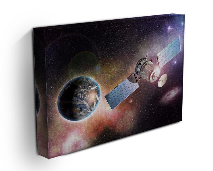 Satellite orbiting the earth in the outer space Canvas Print or Poster - Canvas Art Rocks - 3