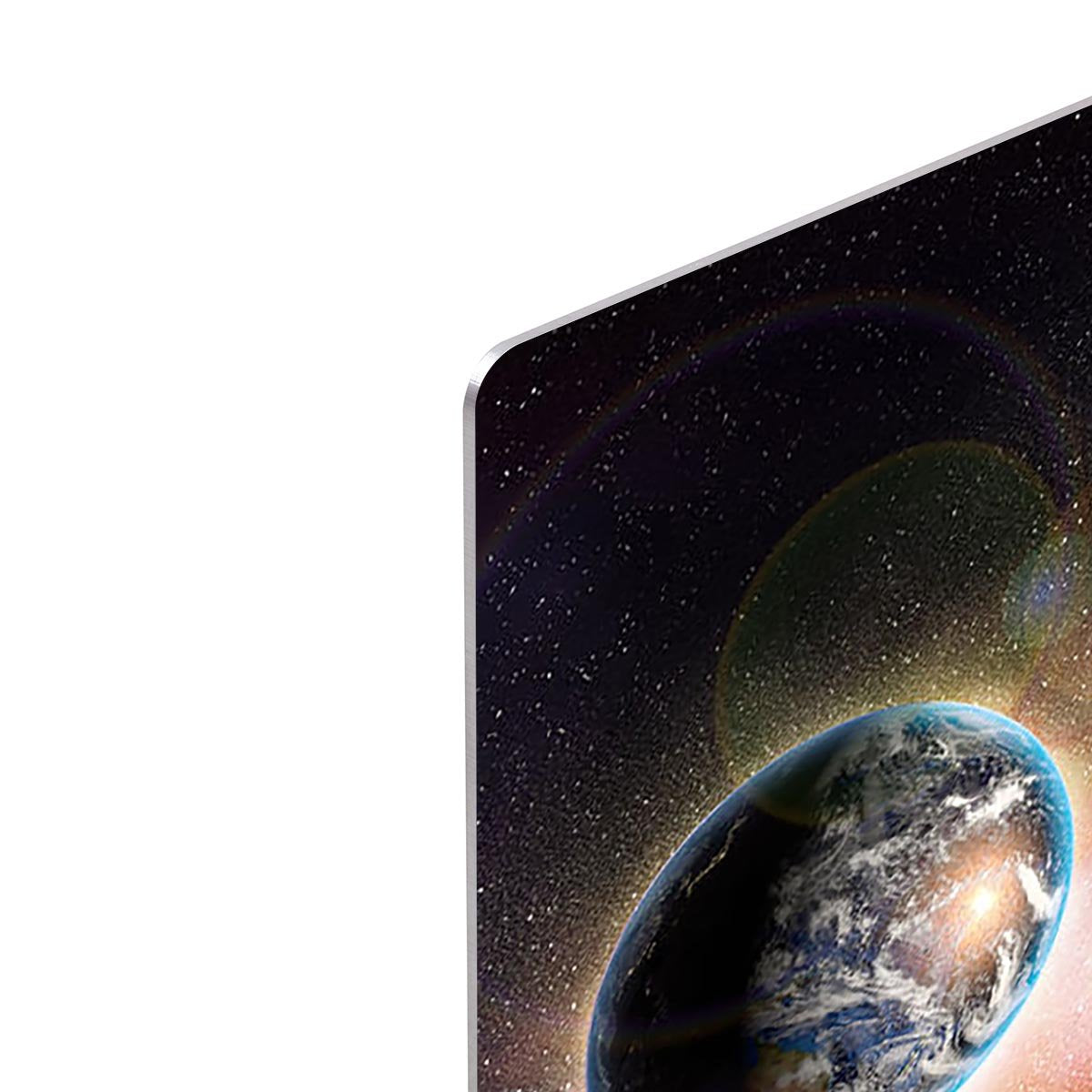 Satellite orbiting the earth in the outer space HD Metal Print