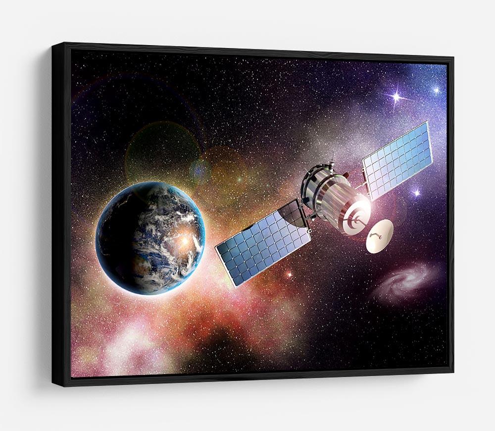 Satellite orbiting the earth in the outer space HD Metal Print