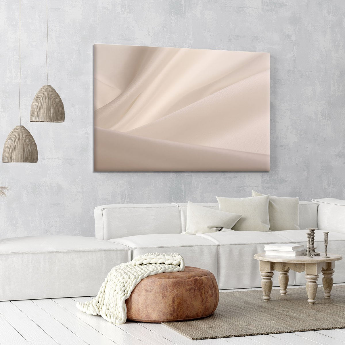 Satin fabric champagne Canvas Print or Poster