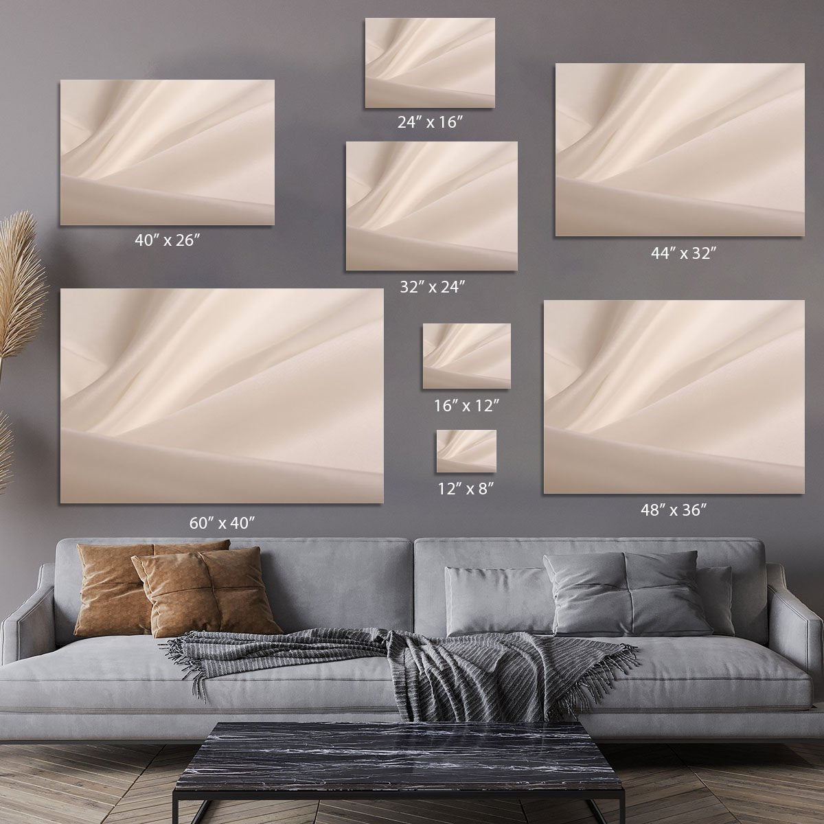 Satin fabric champagne Canvas Print or Poster
