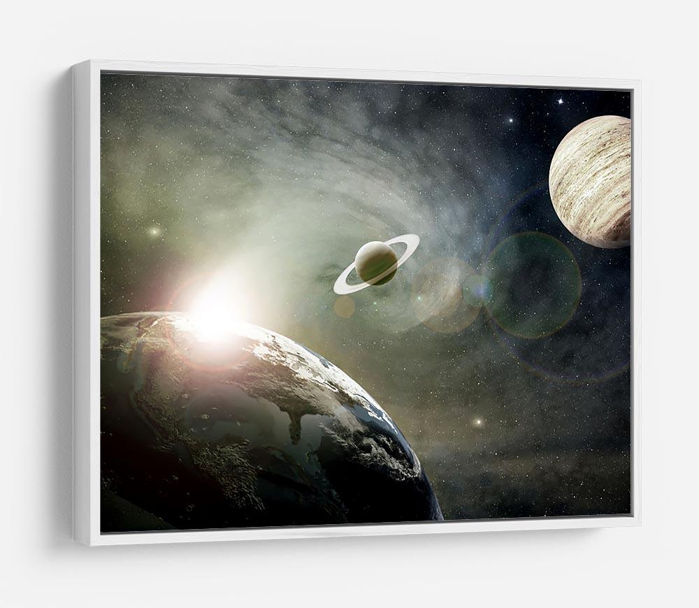 Saturn and Jupiter in a Cosmic Cloud HD Metal Print