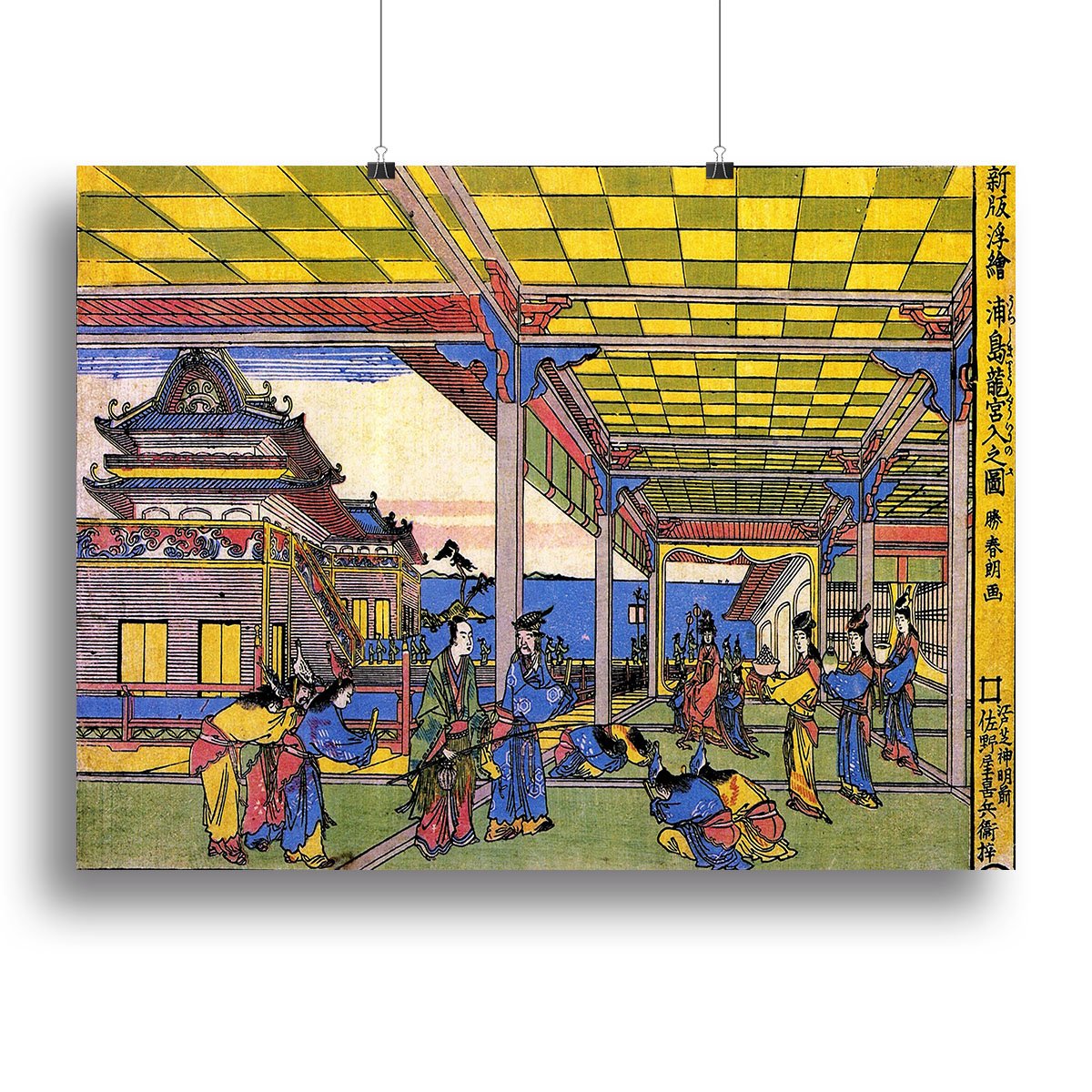 Scene in blue by Hokusai Canvas Print or Poster