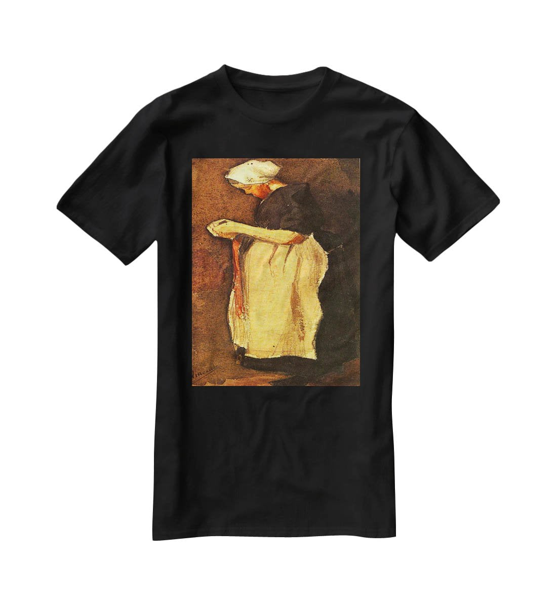 Scheveningen Woman by Van Gogh T-Shirt - Canvas Art Rocks - 1