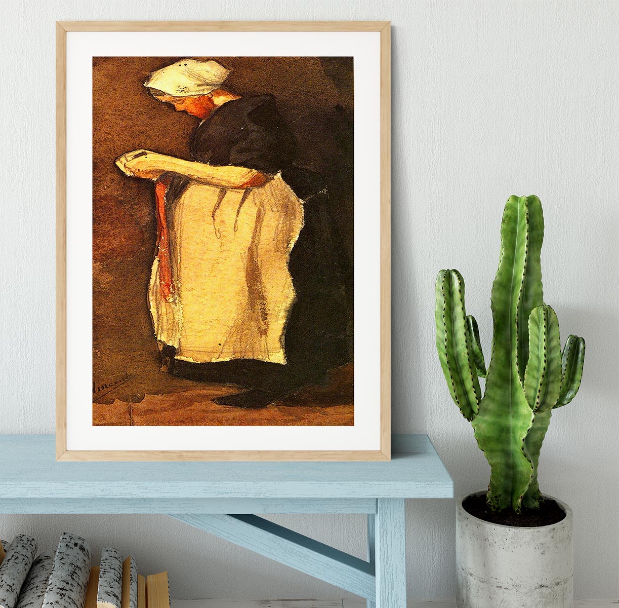 Scheveningen Woman by Van Gogh Framed Print - Canvas Art Rocks - 3