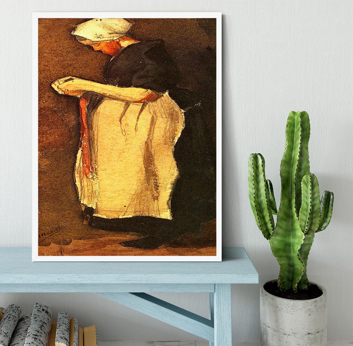 Scheveningen Woman by Van Gogh Framed Print - Canvas Art Rocks -6