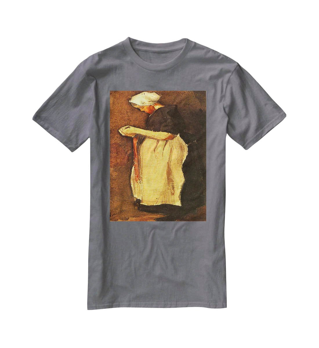 Scheveningen Woman by Van Gogh T-Shirt - Canvas Art Rocks - 3
