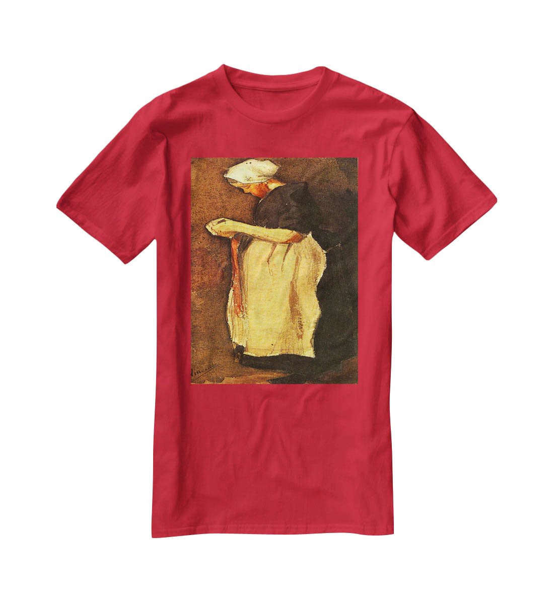 Scheveningen Woman by Van Gogh T-Shirt - Canvas Art Rocks - 4