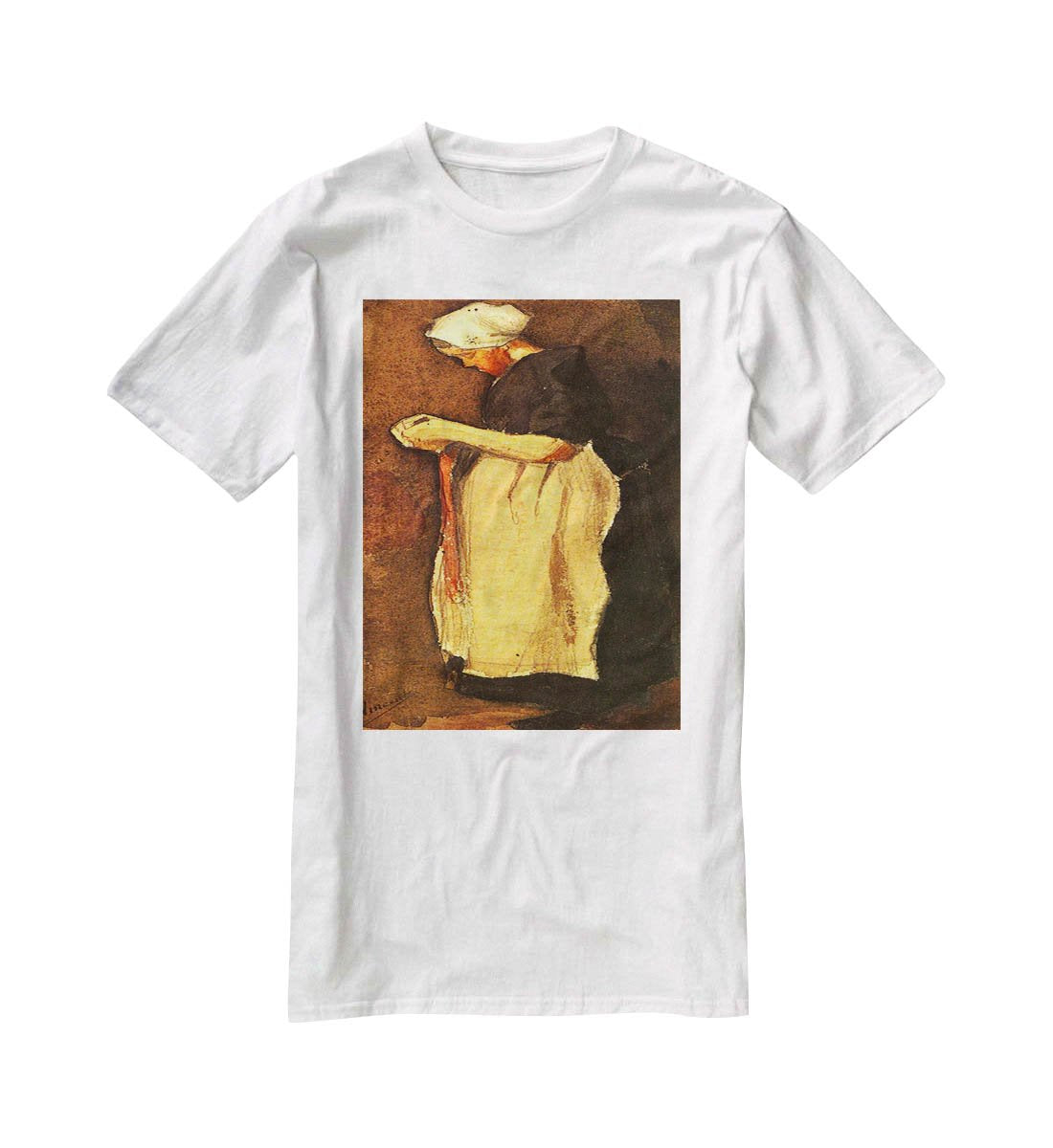 Scheveningen Woman by Van Gogh T-Shirt - Canvas Art Rocks - 5