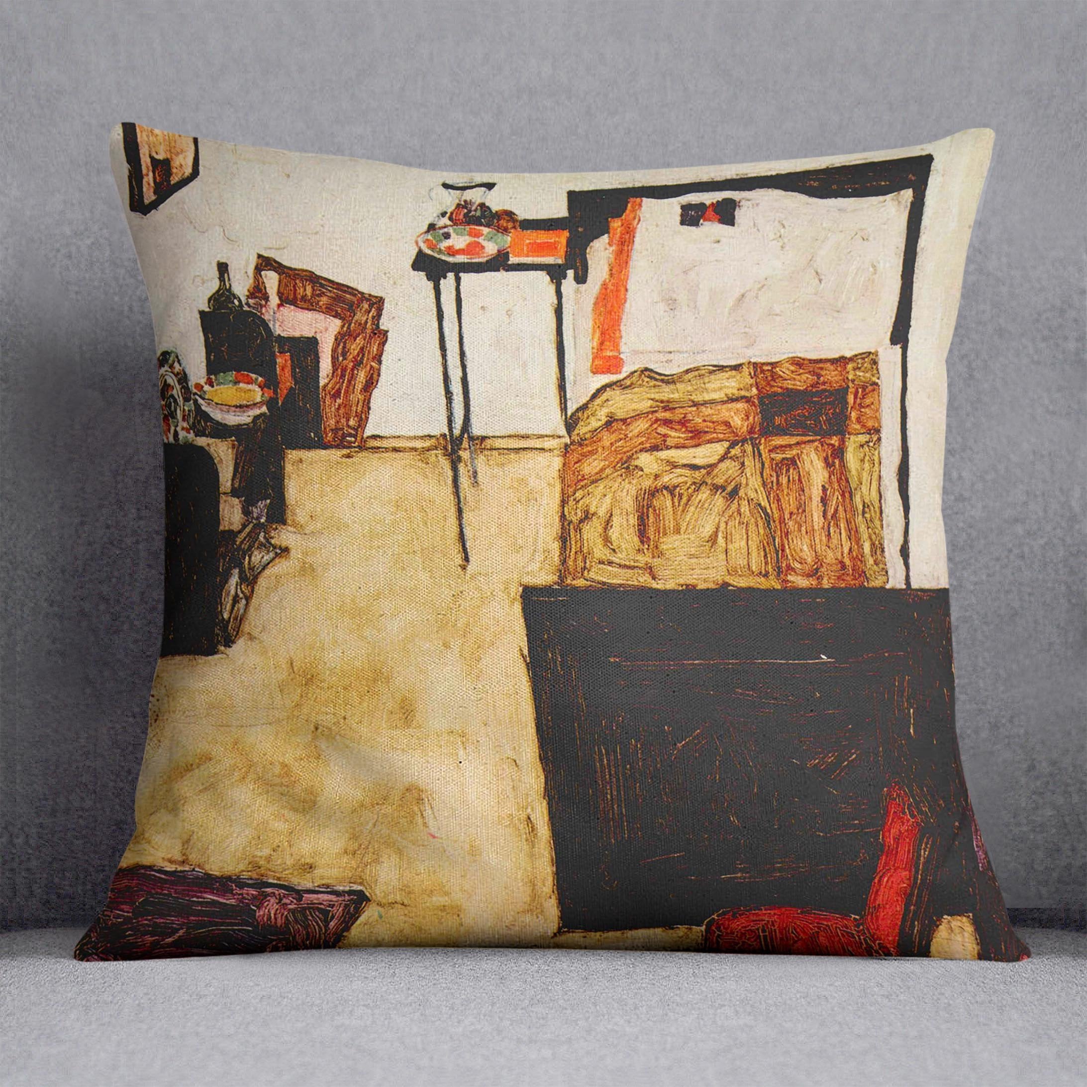 Schiele's living room in Neulengbach by Egon Schiele Cushion