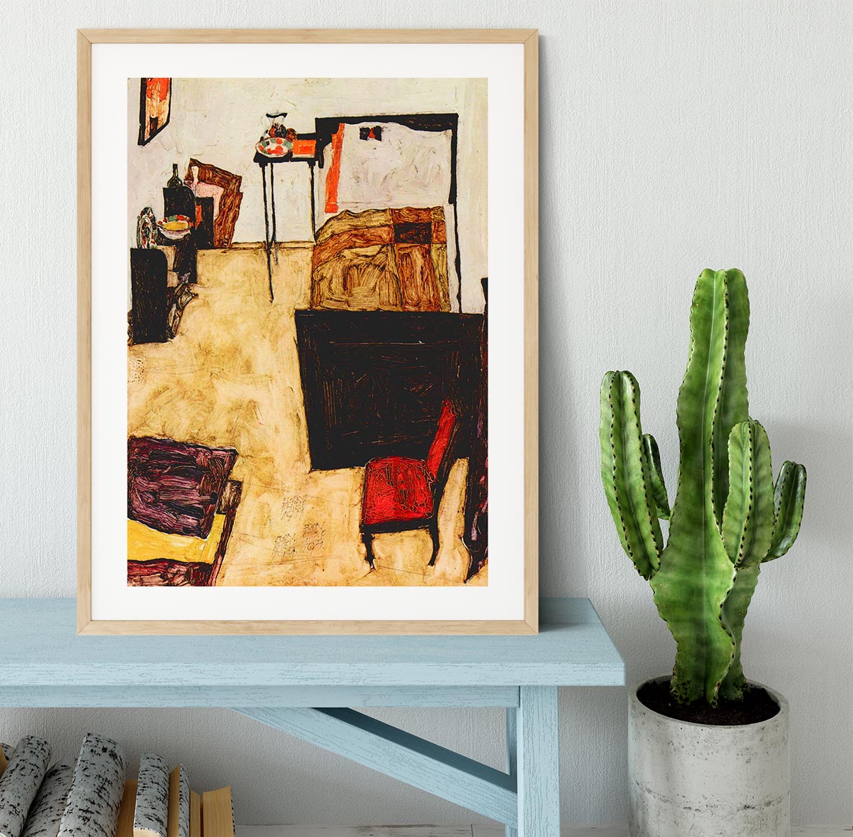 Schiele's living room in Neulengbach by Egon Schiele Framed Print - Canvas Art Rocks - 3