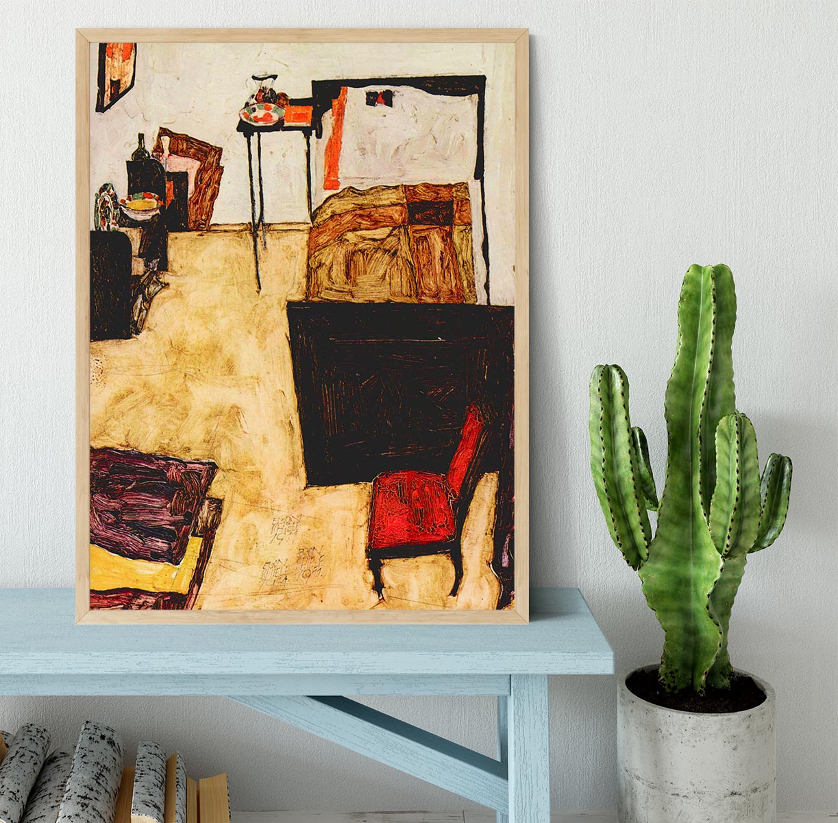 Schiele's living room in Neulengbach by Egon Schiele Framed Print - Canvas Art Rocks - 4