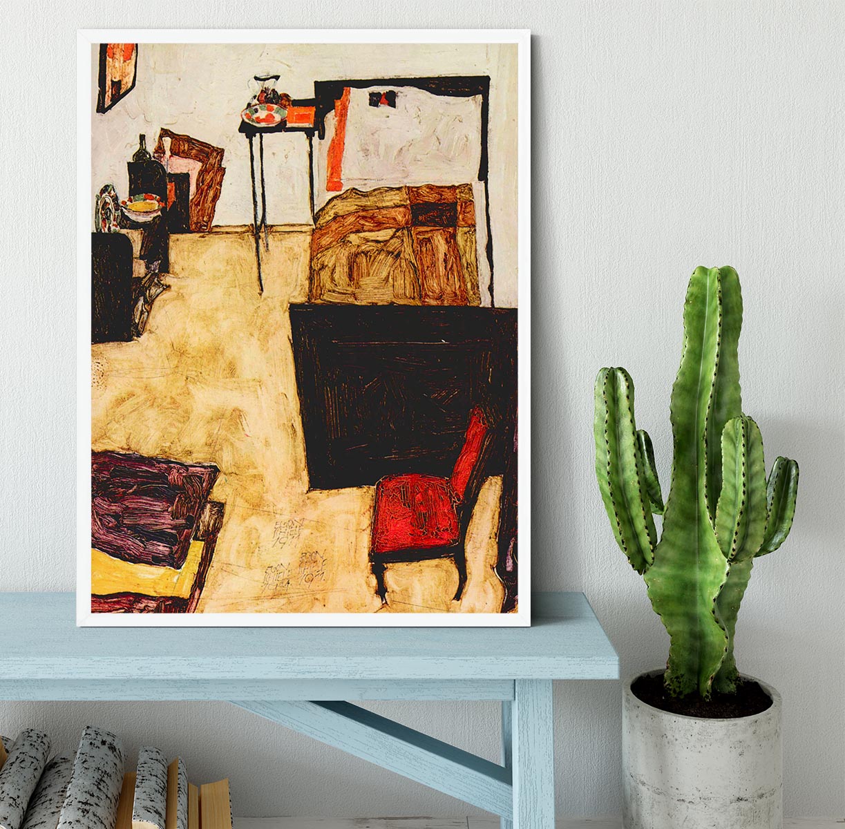Schiele's living room in Neulengbach by Egon Schiele Framed Print - Canvas Art Rocks -6