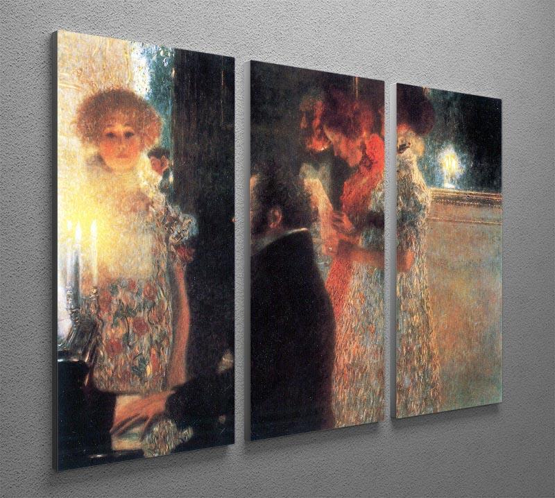 Schubert at the piano by Klimt 3 Split Panel Canvas Print - Canvas Art Rocks - 2