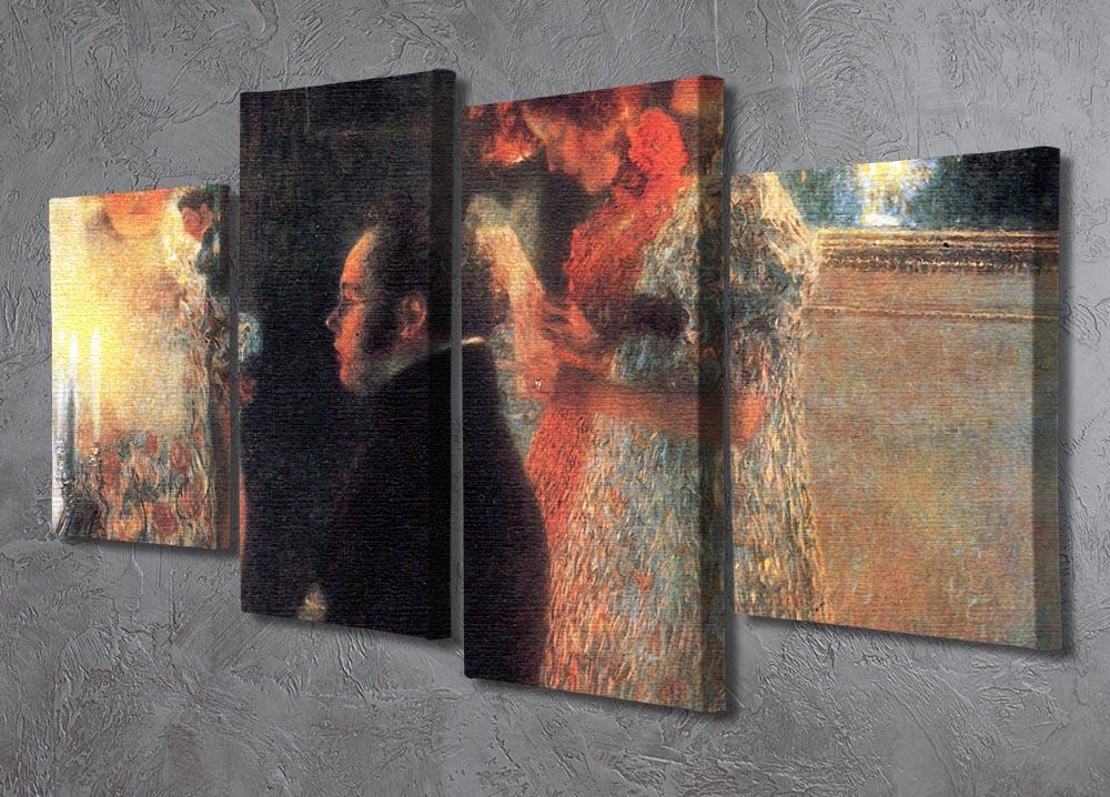 Schubert at the piano by Klimt 4 Split Panel Canvas - Canvas Art Rocks - 2