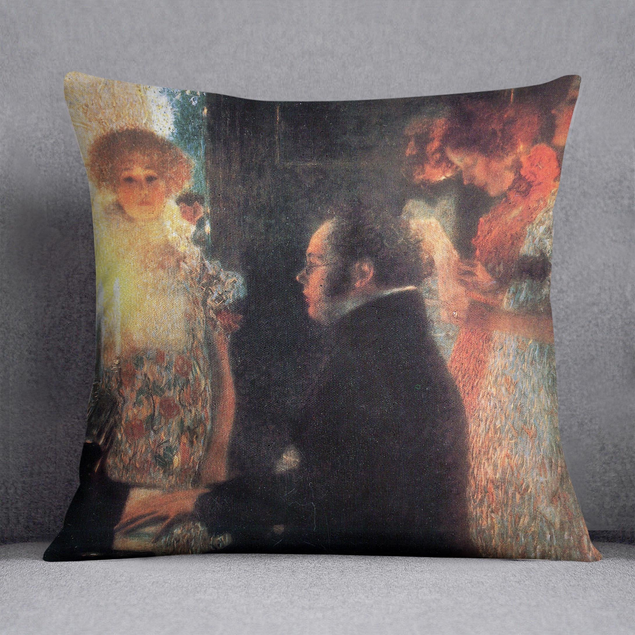 Schubert at the piano by Klimt Throw Pillow