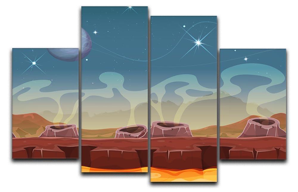 Sci-Fi Alien Planet 4 Split Panel Canvas  - Canvas Art Rocks - 1