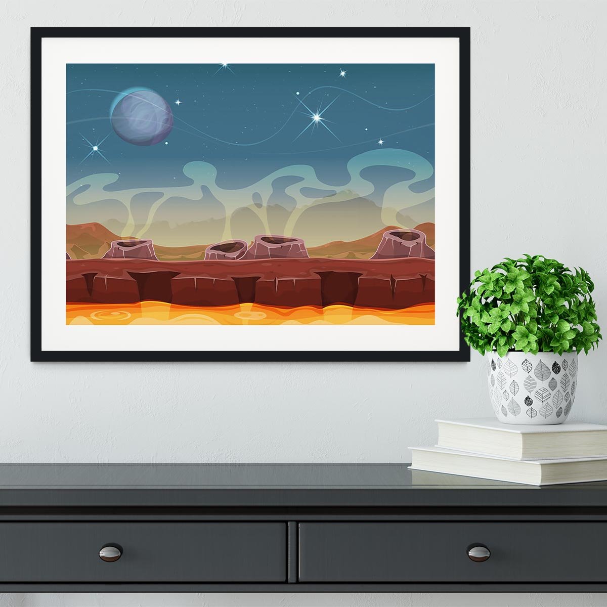 Sci-Fi Alien Planet Framed Print - Canvas Art Rocks - 1