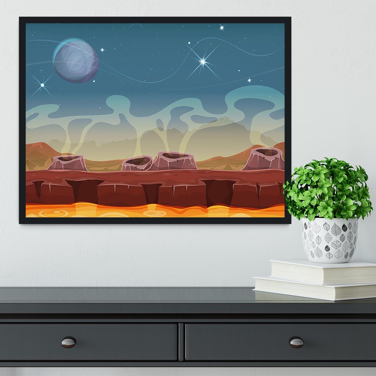 Sci-Fi Alien Planet Framed Print - Canvas Art Rocks - 2