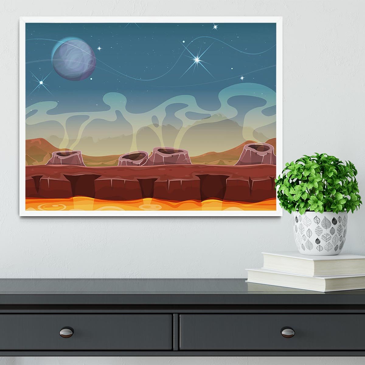 Sci-Fi Alien Planet Framed Print - Canvas Art Rocks -6