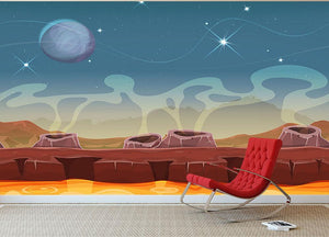 Sci-Fi Alien Planet Wall Mural Wallpaper - Canvas Art Rocks - 2