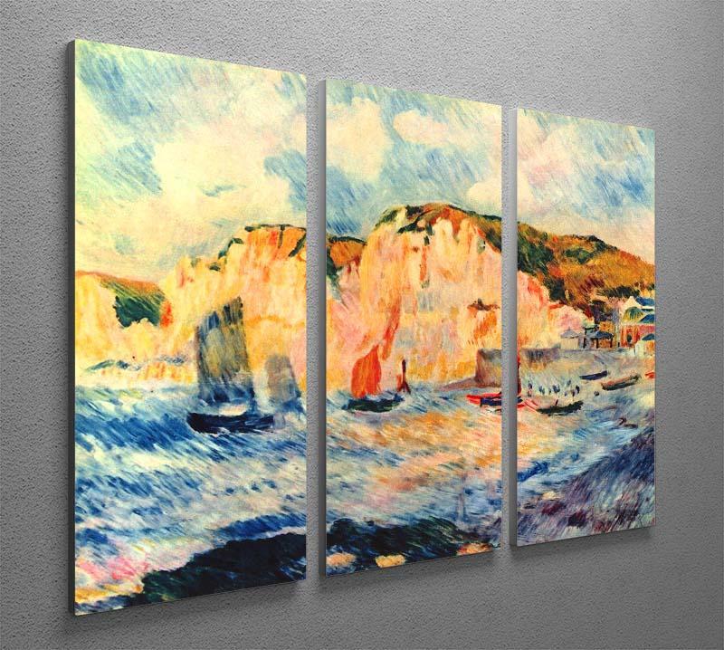 Sea and cliffs by Renoir 3 Split Panel Canvas Print - Canvas Art Rocks - 2